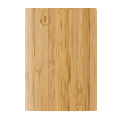 An image to show the front of the Bamboo 5.000 mAh powerbank from Total Merchandise