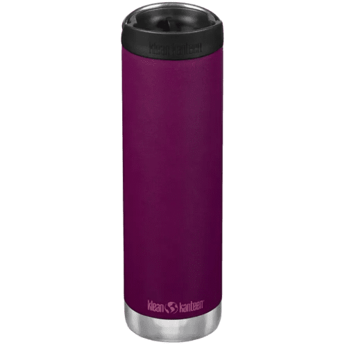 Branded 592ml Klean Kanteen Insulated TK Wide Café Cap Bottle in Purple Potion