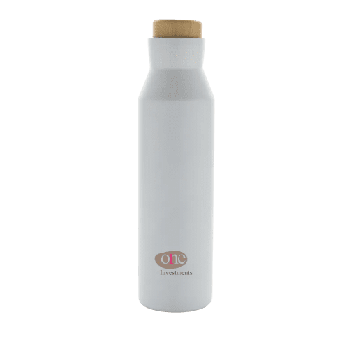 Logo branded Gaia Recycled Stainless Steel Vacuum Bottle from Total Merchandise