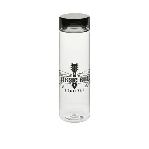 Logo branded RCS Recycled Water bottle with a design from Total Merchandise - Black