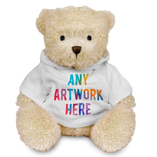 Branded 18cm James Teddy Bear with Hoody in White printed with your logo from Total Merchandise