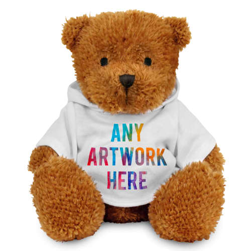 Branded 18cm James Teddy Bear with Hoody in Golden printed with your logo from Total Merchandise