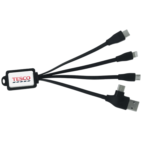 Custom Branded PowerLink Charging Multi-Cable in Black printed with your logo from Total Merchandise