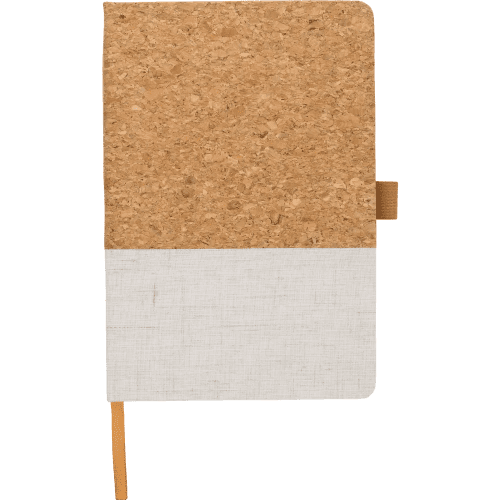 Branded A5 Cork and Cotton Notebook in White from Total Merchandise