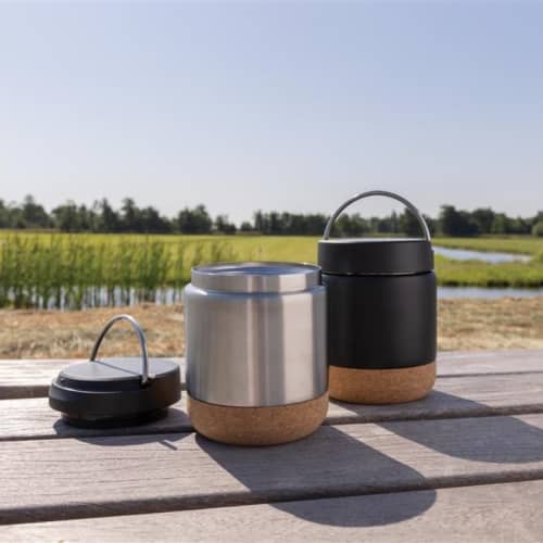 A lifestyle image of the Savory Recycled Stainless Steel Foodflask