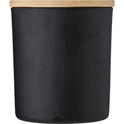 Personalisable Glass Candles (est. 33 Hours) in Black printed with your logo from Total Merchandise
