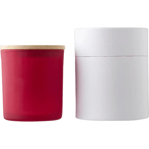 An image of the both the Glass Candles (est. 33 Hours) and the white gift tube