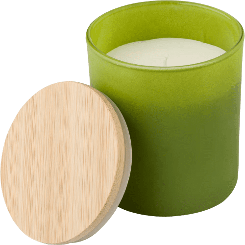 Logo Printed Glass Candles (est. 33 Hours) in Green printed with your logo from Total Merchandise