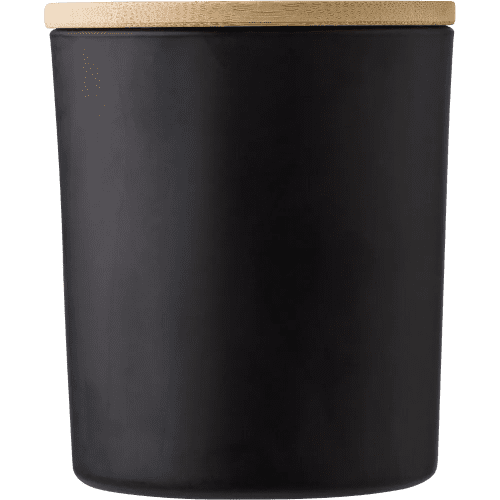 Personalisable Glass Candles (est. 20 Hours) in Black printed with your logo from Total Merchandise