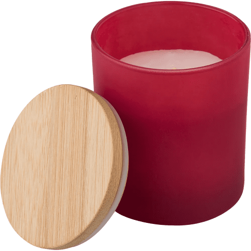 Promotional Glass Candles (est. 20 Hours) in Red printed with your logo from Total Merchandise