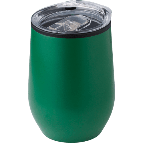 Logo printed 300ml Double Walled Stainless Steel Mug in Forest Green from Total Merchandise