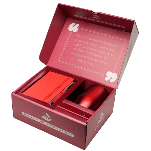 Logo branded On Boarding Gift Set in Red with a design from Total Merchandise