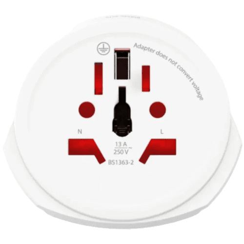 Promotional printed World to Europe 3-Pole Adaptor with a design from Total Merchandise