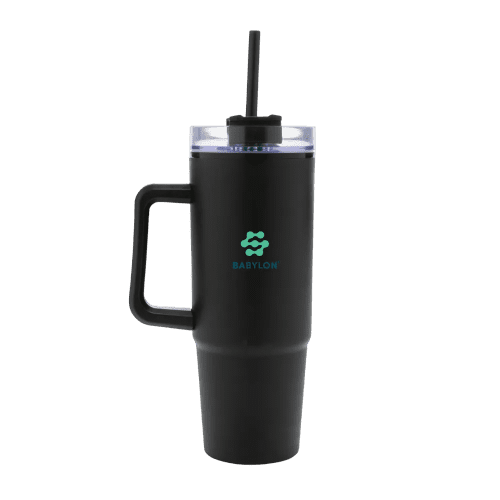 Custom Branded Tana RCS Recycled Plastic Tumbler with Handle, 900ml from Total Merchandise