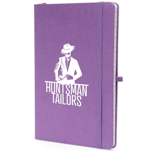 Personalised A5 Colour Nebraska Recycled Notebook in Purple from Total Merchandise