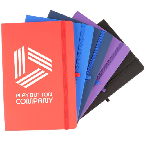 Promotional Fully Recycled A5 PU Mole Notepad with a design from total Merchandise - Group Image