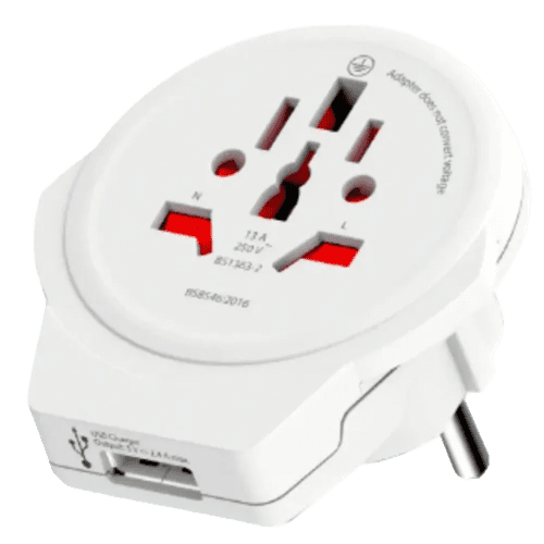 Promotional Printed World to Europe & USB Travel Adaptor with a design from Total Merchandise