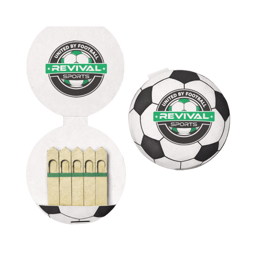 Custom branded Bespoke Seedsticks with a football design printed with a logo by Total Merchandise
