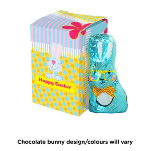 Promotional Foil Wrapped Milk Chocolate Bunny in a Gift Box from Total Merchandise