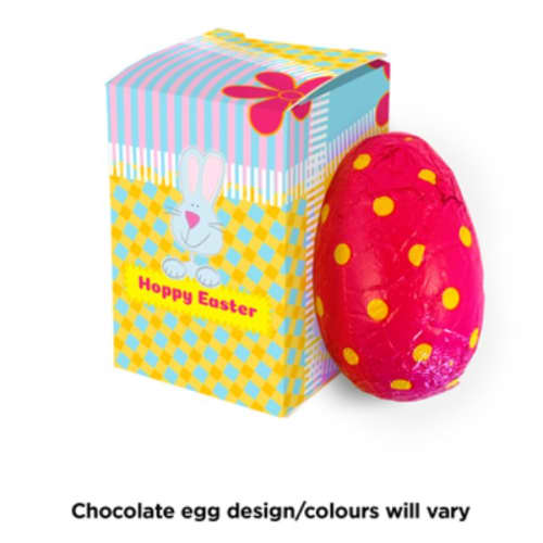 Branded Foil Wrapped Milk Chocolate Egg in a Gift Box printed with your logo from Total Merchandise