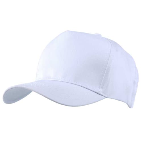 Custom Printed Cotton Twill Baseball Caps in white from Total Merchandise