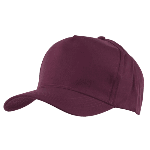 Promotional Cotton Twill Baseball Caps in maroon from Total Merchandise