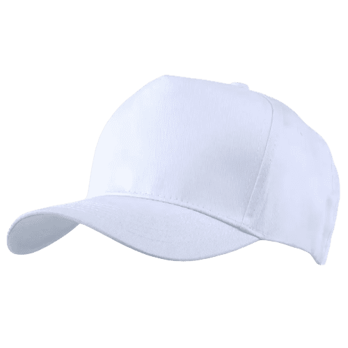 Custom Printed Cotton Twill Baseball Caps in white from Total Merchandise