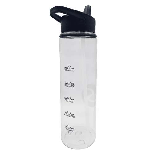 Promotional GRS Recycled Evander Water Bottle with a Logo and Drinking Measurements Printed