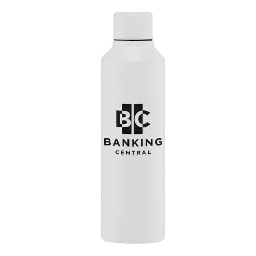 Personalised 500ml Double Walled Copper-Lined Stainless Steel Bottle with Twist Lid in White