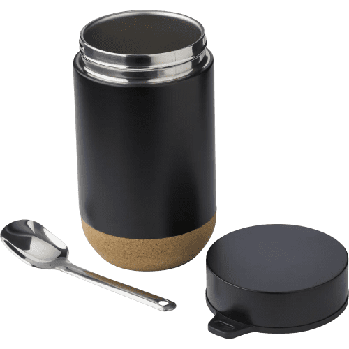 Custom Branded Double Walled Lunch Pot with a design from Total Merchandise - Black