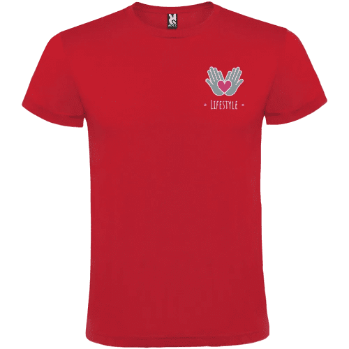 Roly Atomic Unisex Colour T-Shirt in Red