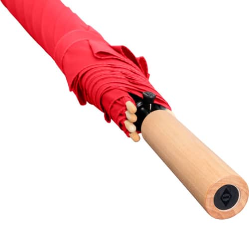 Wooden Handle on the Recycled Ökobrella Umbrella from Total Merchandise