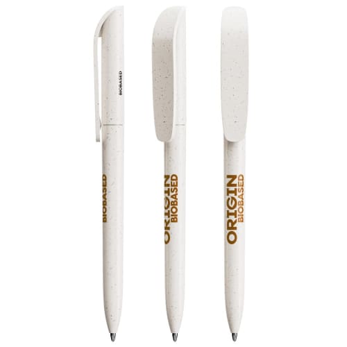 Logo Branded BIC Super Clip Origin Ballpen with a printed design from Total Merchandise - Sand