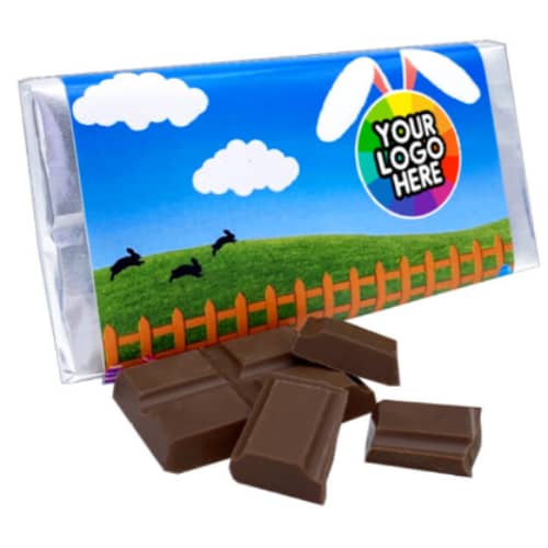 Promotional Easter Themed Chocolate Bar printed with your company logo from Total Merchandise