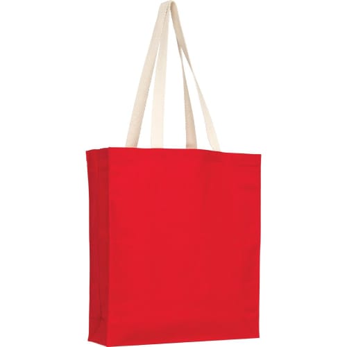 Coloured Aylesham Medium 8oz Cotton Canvas Shopper Bags in Red from Total Merchandise