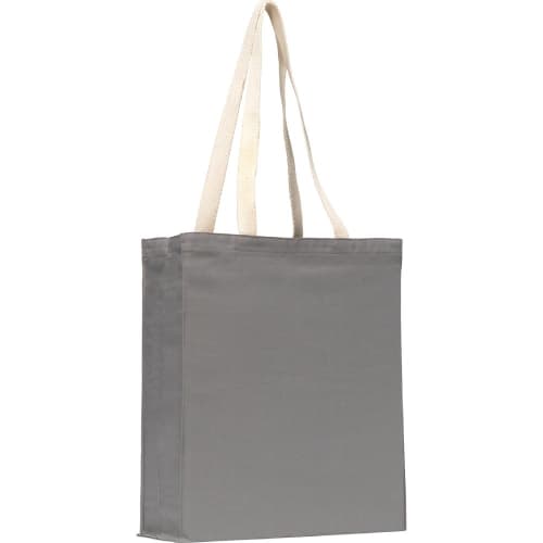 Coloured Aylesham Medium 8oz Cotton Canvas Shopper Bags in Grey from Total Merchandise