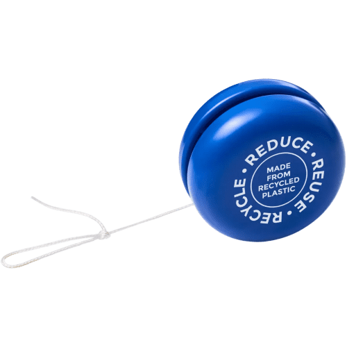 Logo printed Garo Recycled Plastic Yoyo in Blue from Total Merchandise