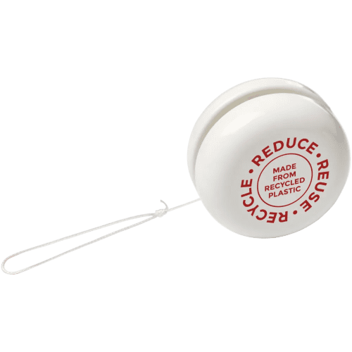 Branded Garo Recycled Plastic Yoyo in White from Total Merchandise