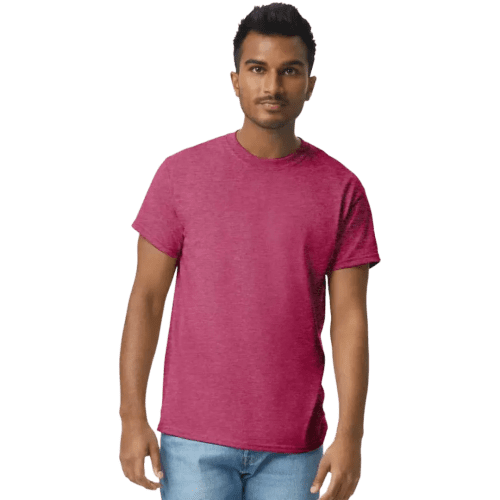 Gildan Heavyweight Ultra Cotton Coloured T-Shirt in Heather Cardinal