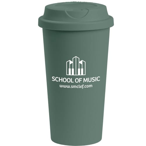 Custom 475ml Costa Rica Recycled Plastic Tumbler with a design from Total Merchandise - Forest Green