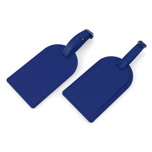 Logo printed Large Porto Recycled Luggage Tag in Royal Blue from Total Merchandise