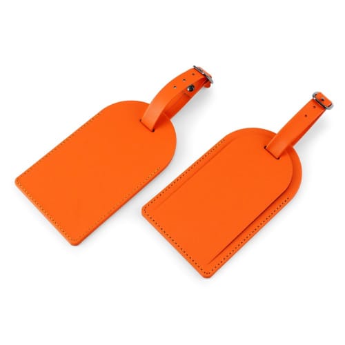 Personalisable Large Porto Recycled Luggage Tag in Orange from Total Merchandise