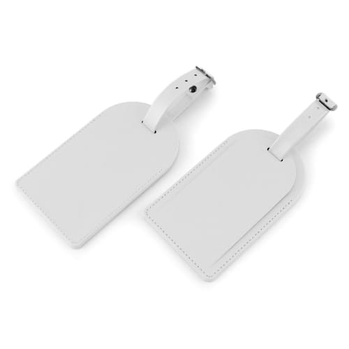 Logo printed Large Porto Recycled Luggage Tag in White from Total Merchandise