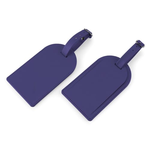 Custom branded Large Porto Recycled Luggage Tag in Violet Blue from Total Merchandise