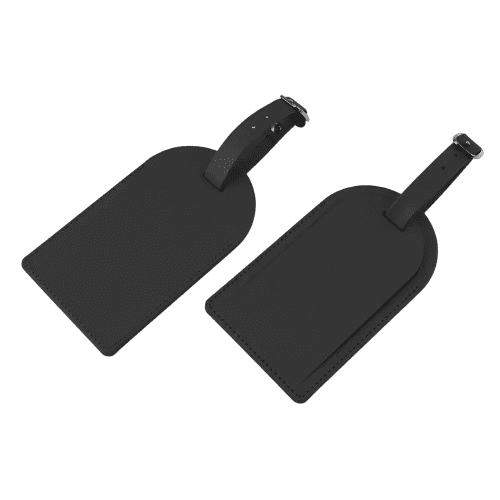 Custom branded Large Porto Recycled Luggage Tag in Black from Total Merchandise