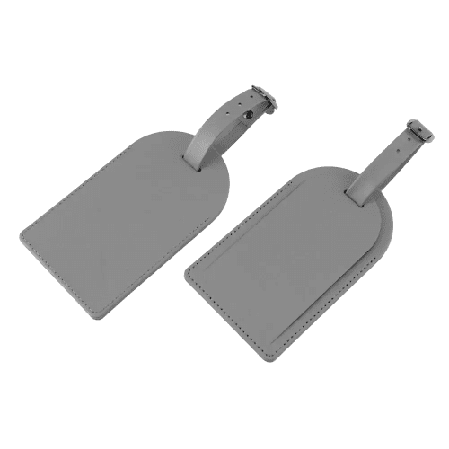 Custom printed Large Porto Recycled Luggage Tag in Grey from Total Merchandise