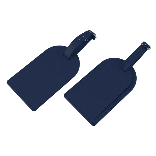 Promotional Large Porto Recycled Luggage Tag in Navy from Total Merchandise