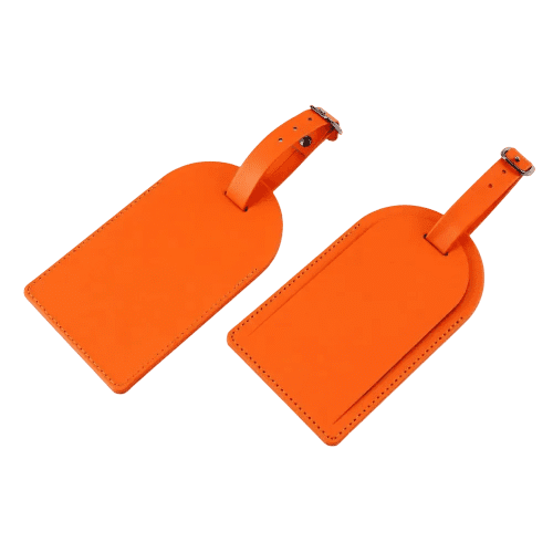 Personalisable Large Porto Recycled Luggage Tag in Orange from Total Merchandise