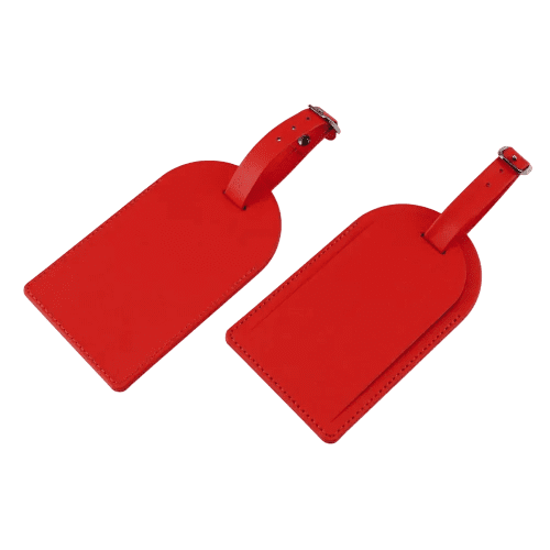 Logo branded Large Porto Recycled Luggage Tag in Red from Total Merchandise