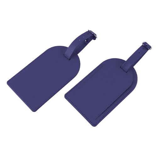 Custom branded Large Porto Recycled Luggage Tag in Violet Blue from Total Merchandise